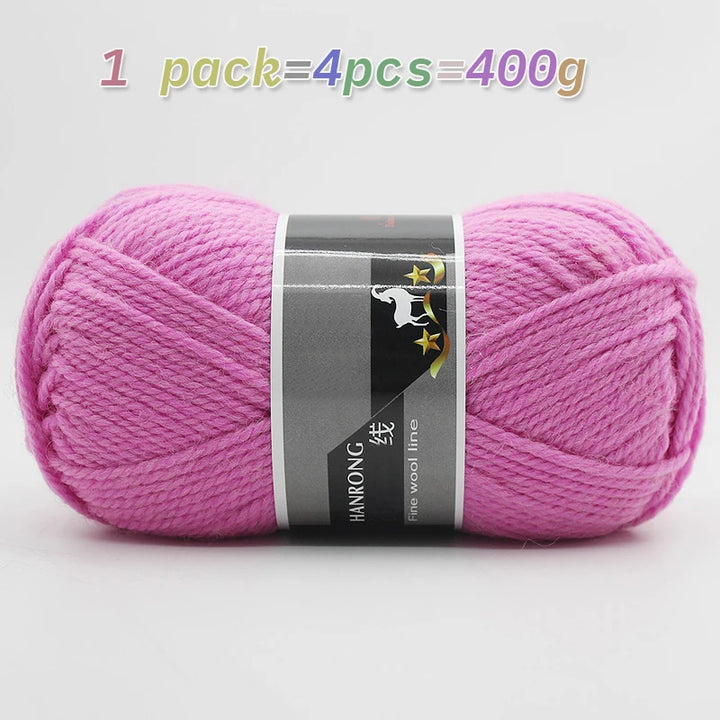 400g Thick Alpaca Wool Yarn – Chunky Knitting Yarn for Sweaters, Scarves, Hats & Coats (4 Skeins Pack)