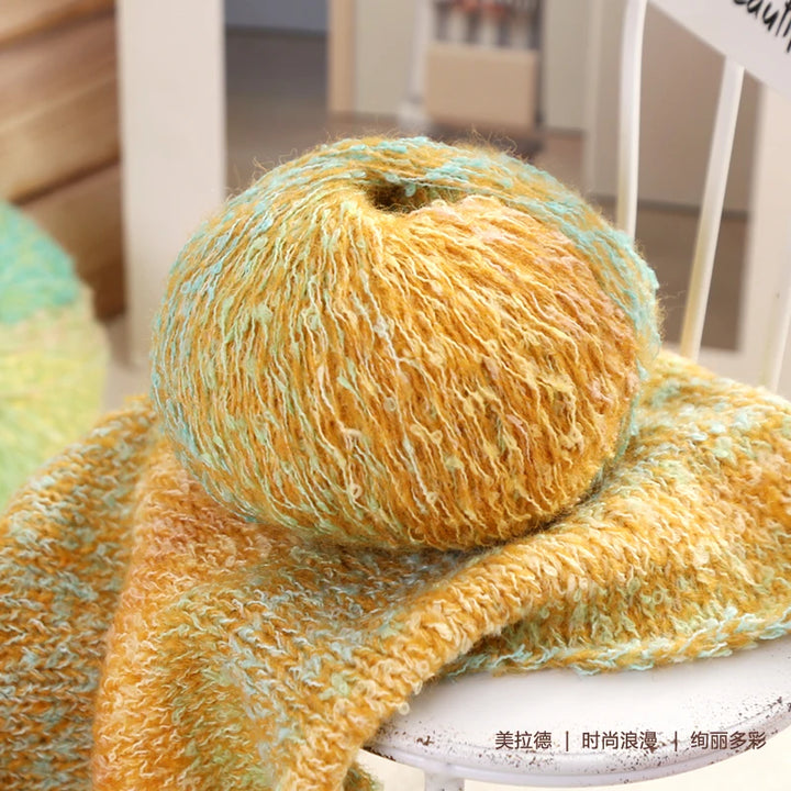 150g Gradient Long Section-Dyed Mohair Yarn – Soft Knitting Yarn for Sweaters, Scarves, Hats & Shawls (3pcs Pack)