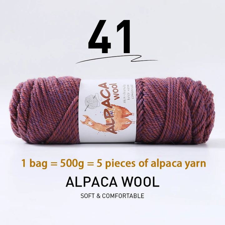 500g Thick Alpaca Wool Yarn Set (5 Skeins) – Soft Warm Knitting Yarn for Sweaters, Scarves, Hats & Winter Crafts