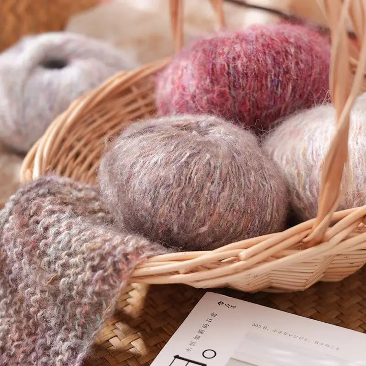 250g Colorful Mohair Alpaca Yarn Set (10 Pieces) – Soft Medium-Thick Yarn for Sweaters, Coats, Shawls & DIY Crafts