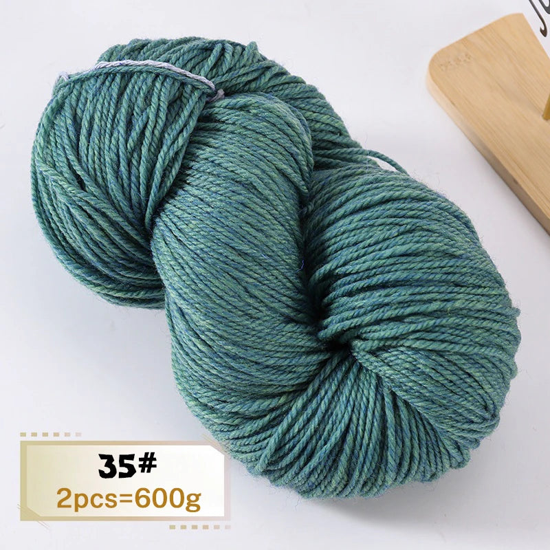 600g Thick Alpaca Wool Yarn Set (2 Pieces) – Premium Knitting Yarn for Sweaters, Scarves, Hats & DIY Crafts