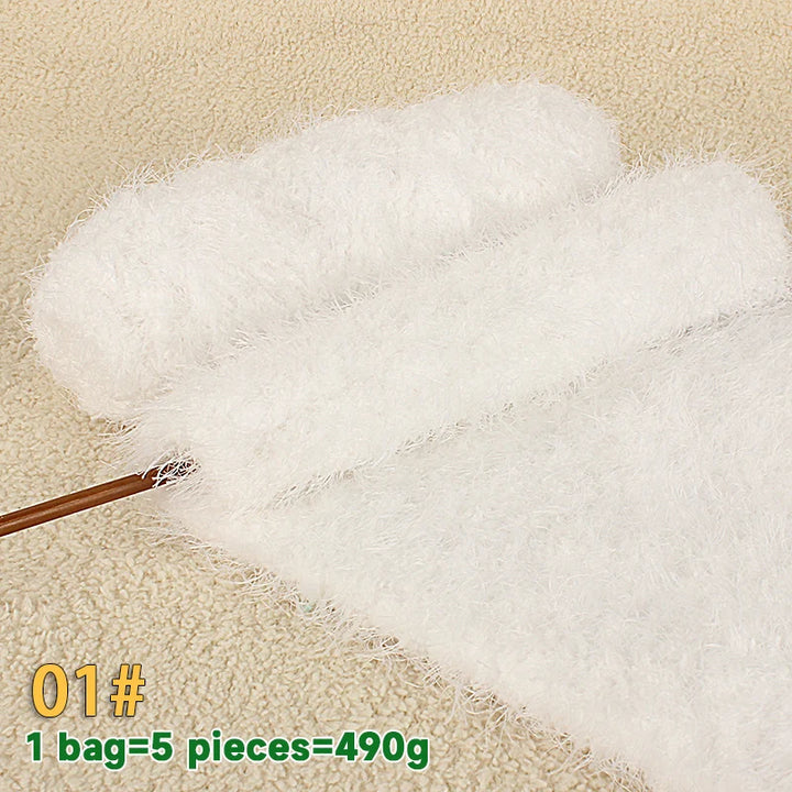490g Imitation Fur Eyelash Yarn – Thick Roving Yarn for Sweaters, Shawls, Blankets & Cushions