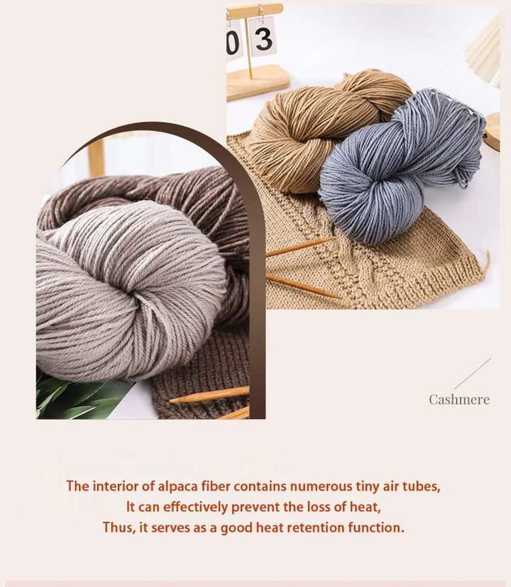 600g Thick Alpaca Wool Yarn Set (2 Pieces) – Premium Knitting Yarn for Sweaters, Scarves, Hats & DIY Crafts