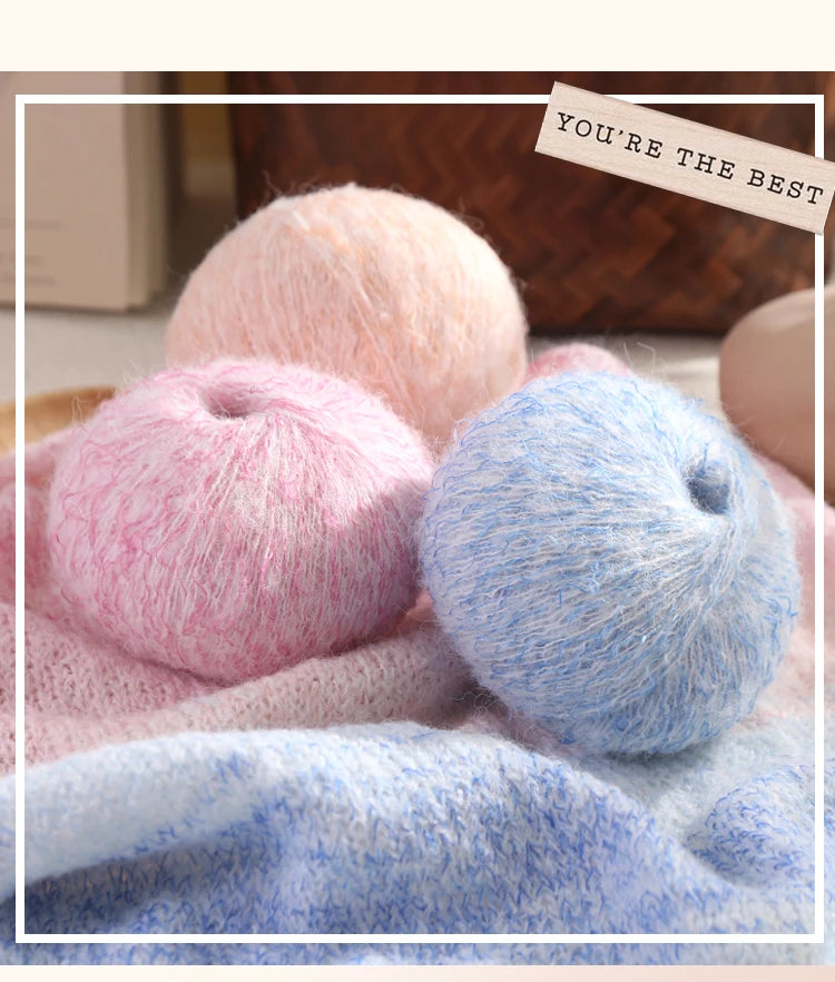 150g Premium Mohair Yarn – Tobacco Multi-Color Knitting Yarn (3 Pieces/Pack)