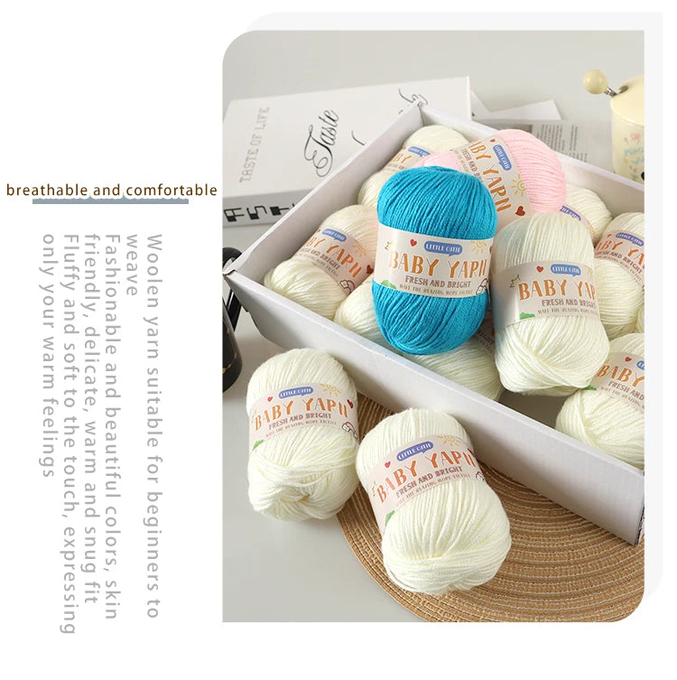 Soft Wool Blended 6-Strand Yarn – Skin-Friendly Knitting Yarn for Sweaters & Crafts