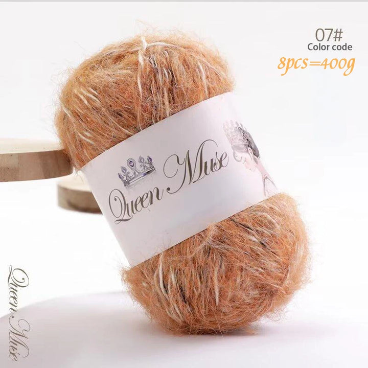 400g Multicolored Rainbow Alpaca Mohair Yarn – Soft Fluffy Knitting Yarn for Sweaters & Shawls (8 Pieces/Bag)