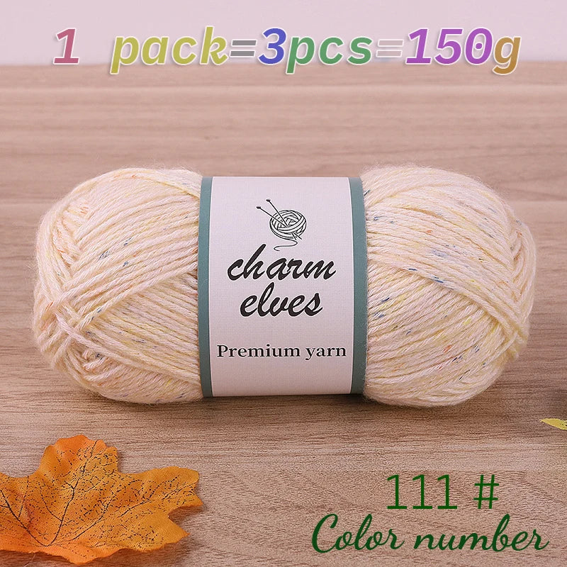 150g Colorful Dot Spray Yarn – Medium-Thick Cotton Yarn for Hand-Knitting (3 Pcs / Pack)