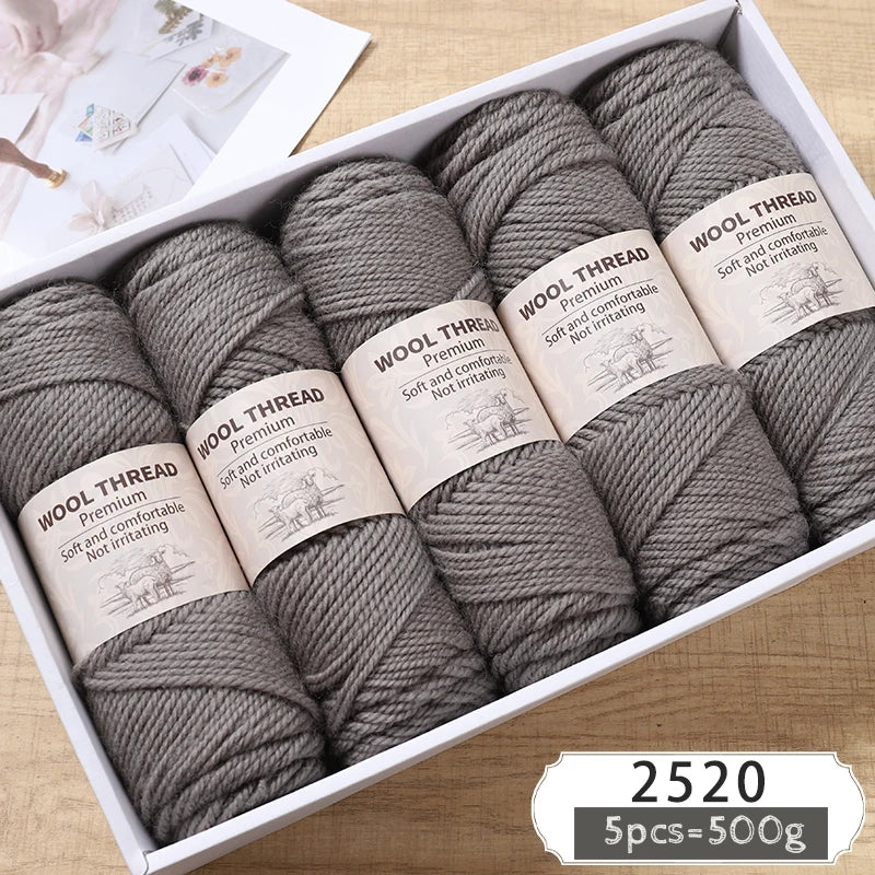 500g Thick Alpaca Wool Yarn – 245 Needle Knitting Yarn for Sweaters, Jackets & Accessories