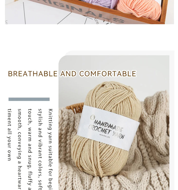 High-Quality 4-Ply Acrylic Yarn – Soft & Lightweight Knitting Yarn for Sweaters, Scarves, Coats, Gloves & DIY Crafts