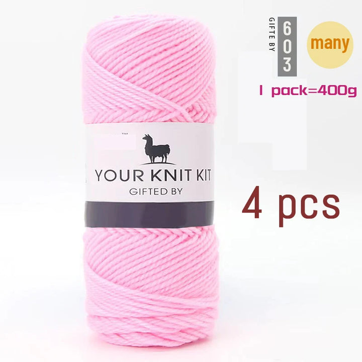 400g Alpaca Wool Yarn – Thick Pure Wool Knitting Yarn for Sweaters, Shawls & Scarves (4 Pieces/Pack)