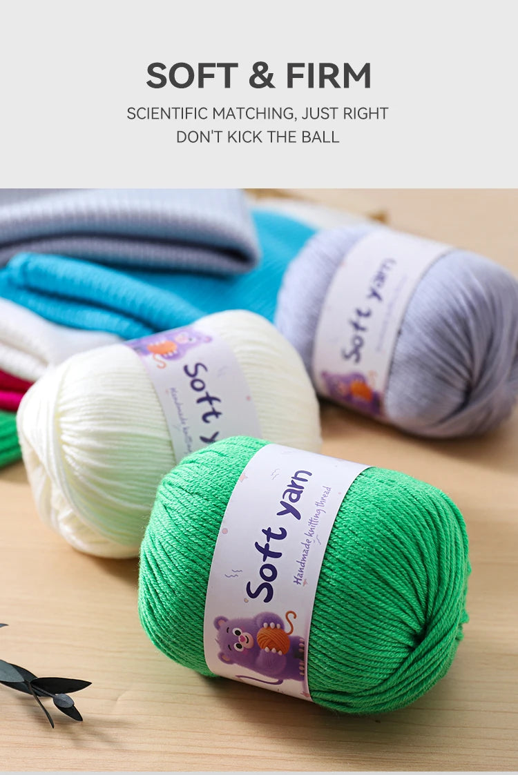 300g Soft Thin Yarn Balls – Lightweight Hand-Knitting Yarn for Sweaters, Hats, Scarves & DIY Crafts (6pcs Pack)