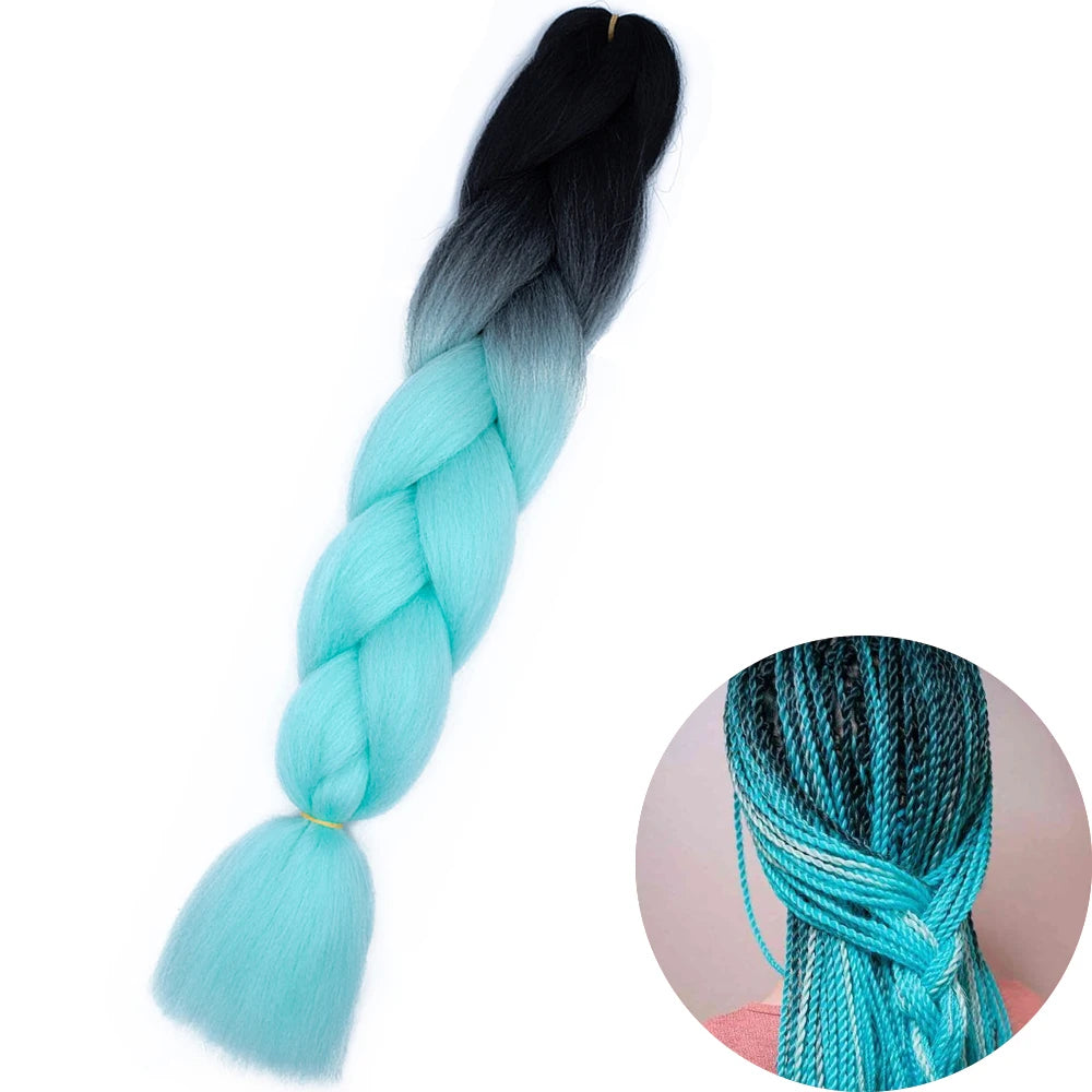 24” Synthetic Yaki Braids – Kanekalon Ombre Jumbo Braiding Hair Extensions 22