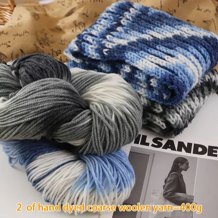 400g Hand-Dyed Chunky Alpaca Yarn (2 Skeins) – Gradient Rainbow Wool Yarn for Sweaters, Scarves & Hats