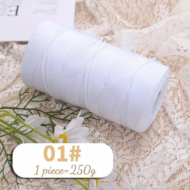 250g Lightweight Flat Ribbon Yarn – Hollow Crochet Yarn for Summer Hats, Bags & DIY Crafts