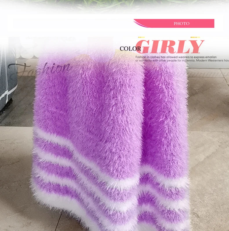 490g Imitation Fur Eyelash Yarn – Thick Roving Yarn for Sweaters, Shawls, Blankets & Cushions