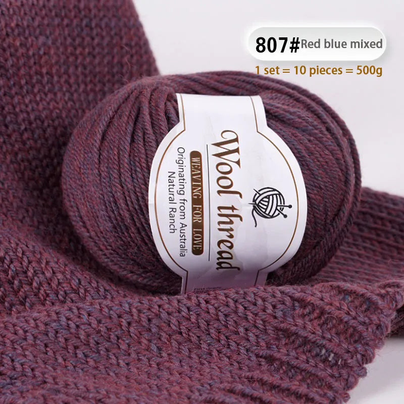 Rainbow Gradient Alpaca Wool Yarn – Medium Thick Knitting Yarn for Sweaters, Scarves, Shawls & DIY Crafts