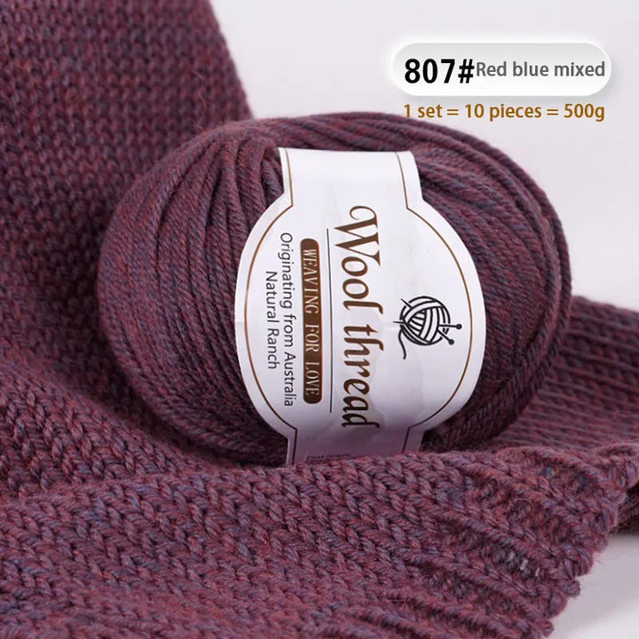 Rainbow Gradient Alpaca Wool Yarn – Medium Thick Knitting Yarn for Sweaters, Scarves, Shawls & DIY Crafts