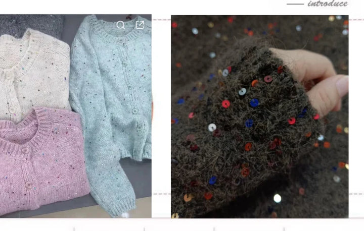 300g Colorful Sequined Alpaca Yarn – Soft Knitting Yarn for Sweaters, Scarves & Hats (6 Pieces/Pack)