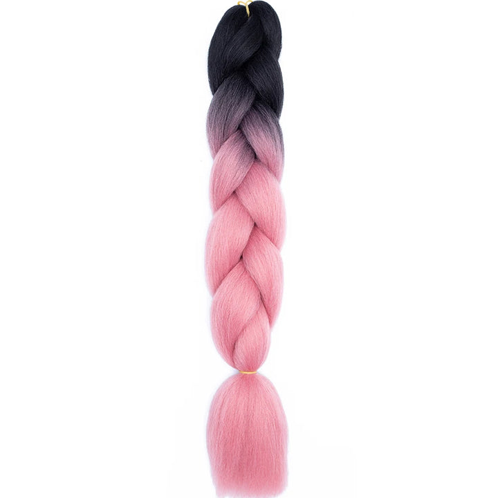 24 Inch Jumbo Box Braids Extensions – Synthetic Braiding Hair for Children (Pink, Purple, Yellow, Gray)