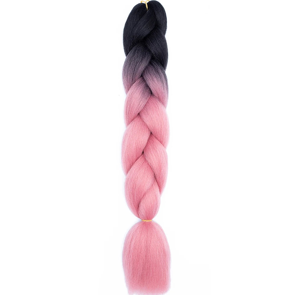 24 Inch Jumbo Braids Extensions – Synthetic Afro Ombre Kanekalon Braiding Hair for Children 22