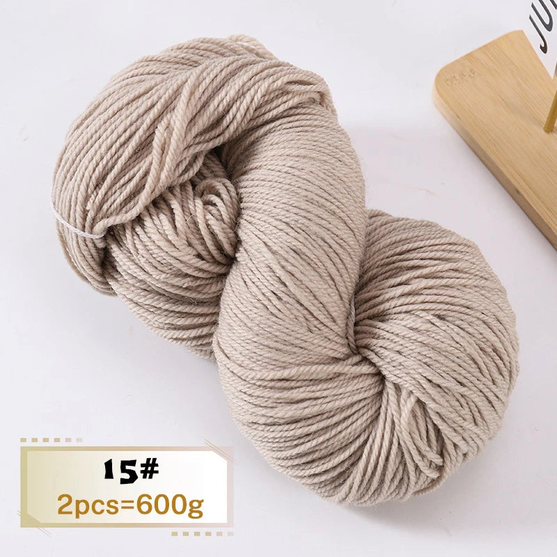 600g Thick Alpaca Wool Yarn Set (2 Pieces) – Premium Knitting Yarn for Sweaters, Scarves, Hats & DIY Crafts