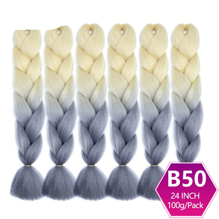 Five packs of ombre hair extensions with a gradient from beige to gray, 