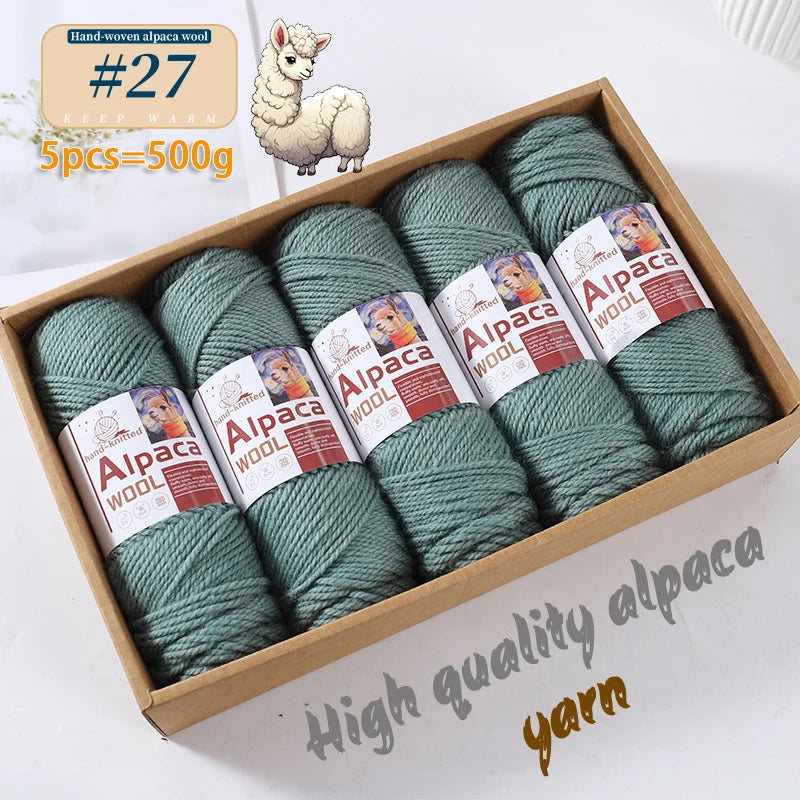 500g Alpaca Wool 245 Stick Stitch Yarn (5 Pieces) – Thick Knitting Yarn for Sweaters, Coats, Blankets & DIY Crafts
