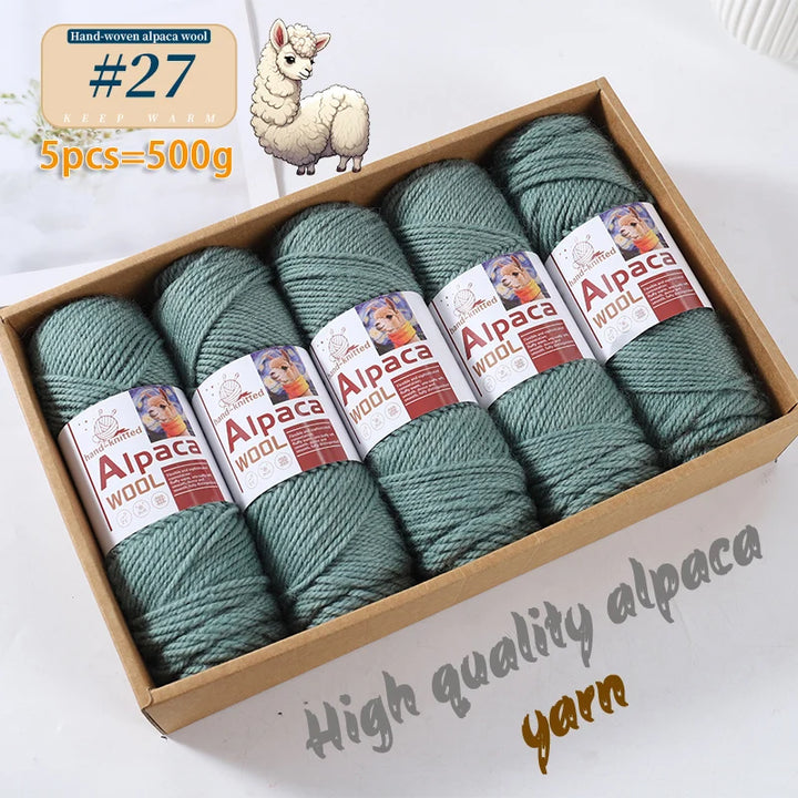 500g Alpaca Wool 245 Stick Stitch Yarn (5 Pieces) – Thick Knitting Yarn for Sweaters, Coats, Blankets & DIY Crafts