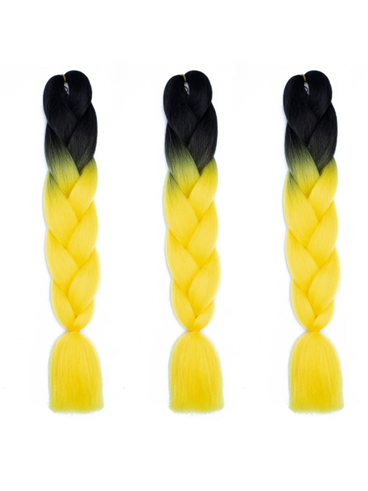 3 Packs 24 Inch Rainbow Braiding Hair Extensions – Ombre Synthetic Jumbo Braid Hair for Crochet Braids (Rose Red)