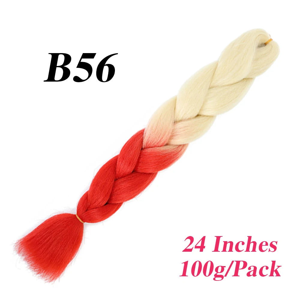24 Inch Jumbo Braiding Hair – Afro Ombre Synthetic Extensions for Children’s Braids (100g) 33