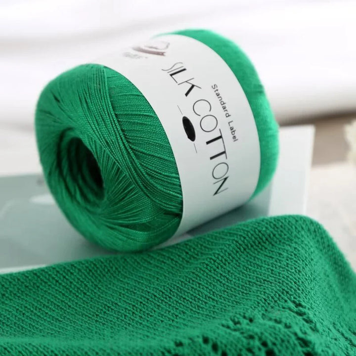 200g Pure Silk Cotton Thread – 100% Cotton Fine Yarn for Hand-Knitted Shawls, Sweaters & Hats