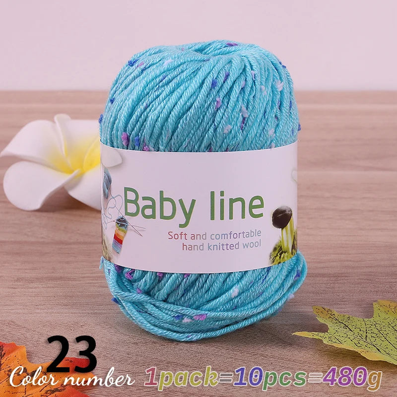 480g Star Dot Multicolor Yarn – Medium-Thick Knitting Yarn for Sweaters, Scarves & Hats (10 Pieces/Pack)