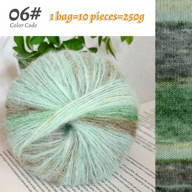 250g Oil Painting Gradient Alpaca Yarn – Soft Knitting & Crochet Yarn for Sweaters, Scarves, Hats & Shawls (10pcs)