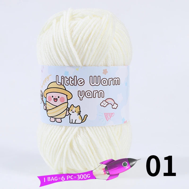 300g Medium-Thick Soft Yarn – DIY Hand-Knitting Yarn Balls for Sweaters, Hats & Crafts (6 Pieces / Pack)