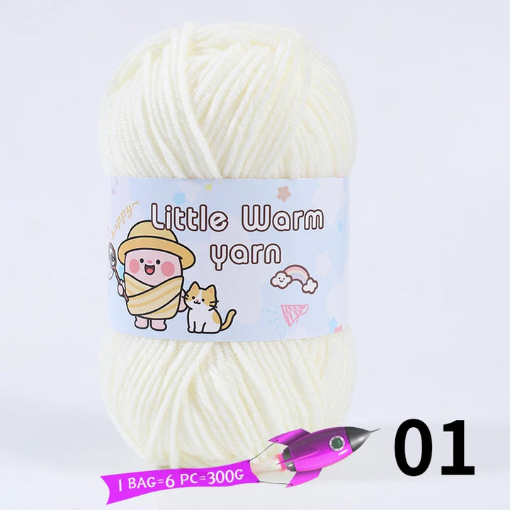 300g Medium-Thick Soft Yarn – DIY Hand-Knitting Yarn Balls for Sweaters, Hats & Crafts (6 Pieces / Pack)
