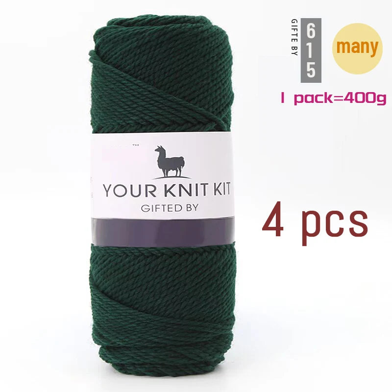 400g Alpaca Wool Yarn – Thick Pure Wool Knitting Yarn for Sweaters, Shawls & Scarves (4 Pieces/Pack)