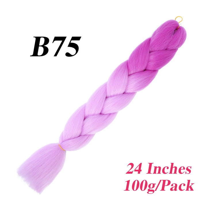 24 Inch Jumbo Braiding Hair – Afro Ombre Synthetic Extensions for Children’s Braids (100g) 33