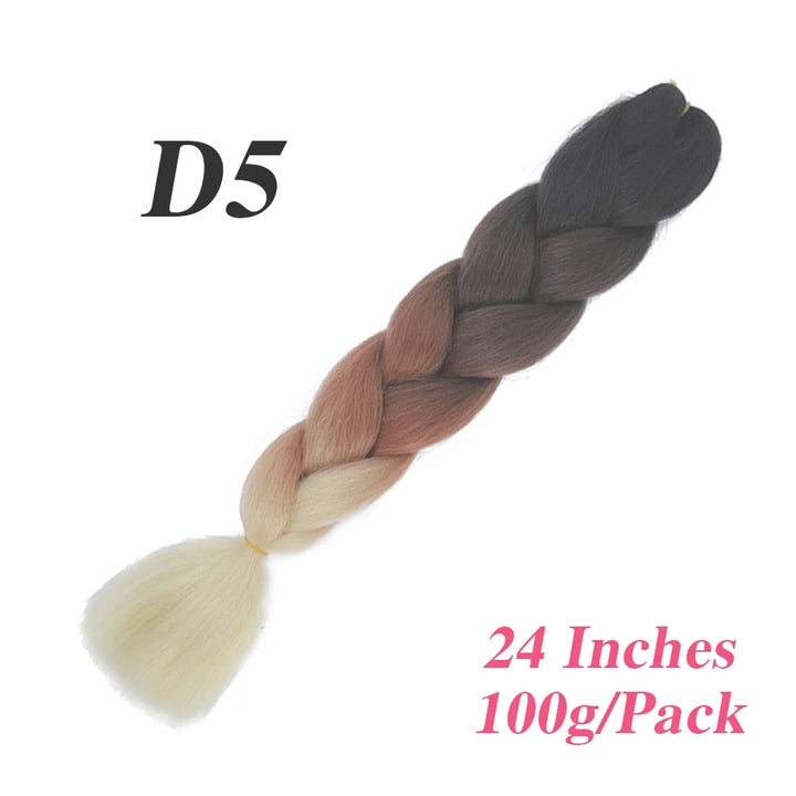24 Inch Jumbo Braiding Hair – Afro Ombre Synthetic Extensions for Children’s Braids (100g) 33