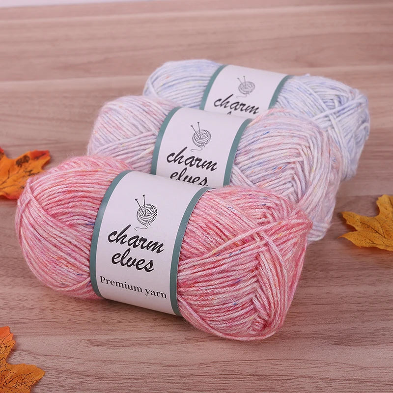 150g Colorful Dot Spray Yarn – Medium-Thick Cotton Yarn for Hand-Knitting (3 Pcs / Pack)