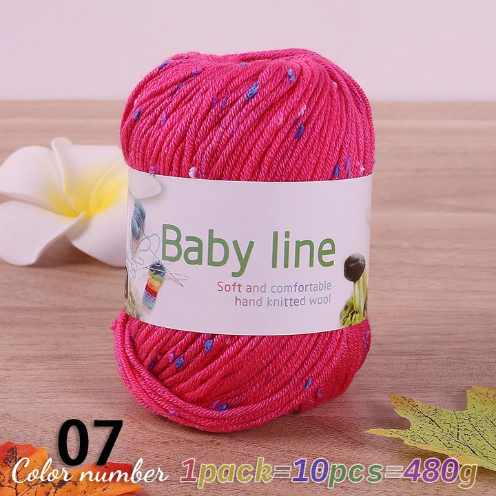 480g Star Dot Multicolor Yarn – Medium-Thick Knitting Yarn for Sweaters, Scarves & Hats (10 Pieces/Pack)