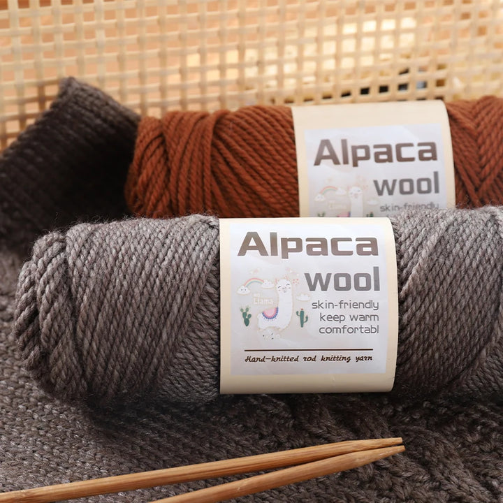 450g Alpaca Wool Yarn Set (6 Pieces) – Thick Knitting Yarn for Sweaters, Shawls, Hats & Winter Crafts