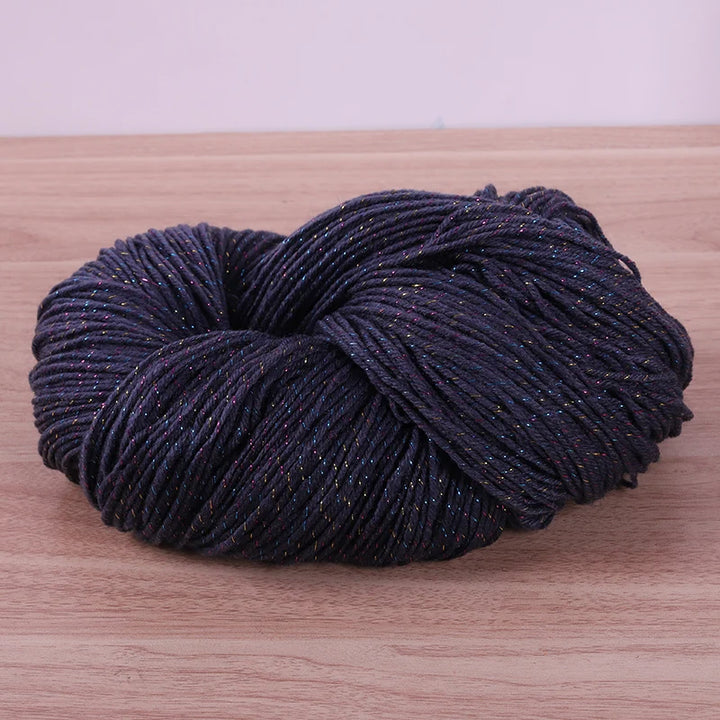 190g Colorful Gold Silk Acrylic Yarn – Medium Thick Shiny DIY Weaving Yarn