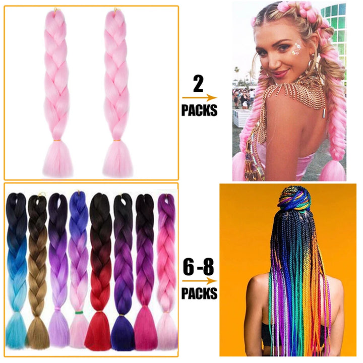 24” Synthetic Yaki Braids – Kanekalon Ombre Jumbo Braiding Hair Extensions 22