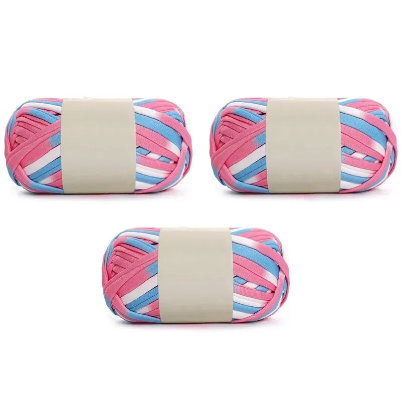3PC 300g Thick Fabric Yarn – Soft Colored DIY Yarn for Carpets, Bags, Toys & Slippers