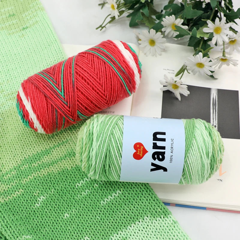 300g Rainbow Gradient Acrylic Yarn Set (3 Pieces) – Medium-Thick Knitting Yarn for Sweaters, Scarves, Hats & DIY Crafts