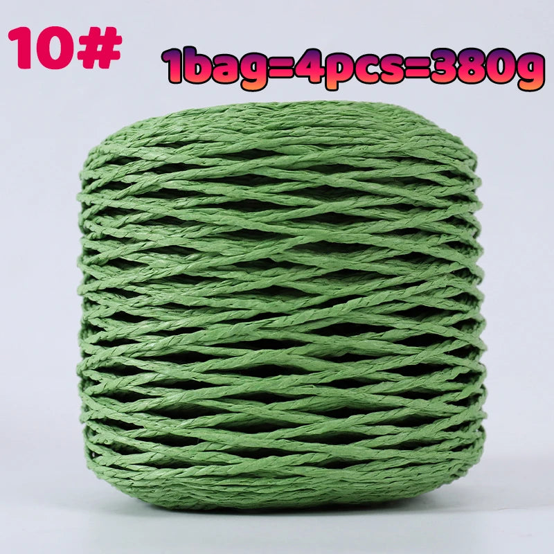 380g Bamboo Fiber Raffia Yarn – Straw Paper Yarn for Summer Hats, Bags & DIY Crafts
