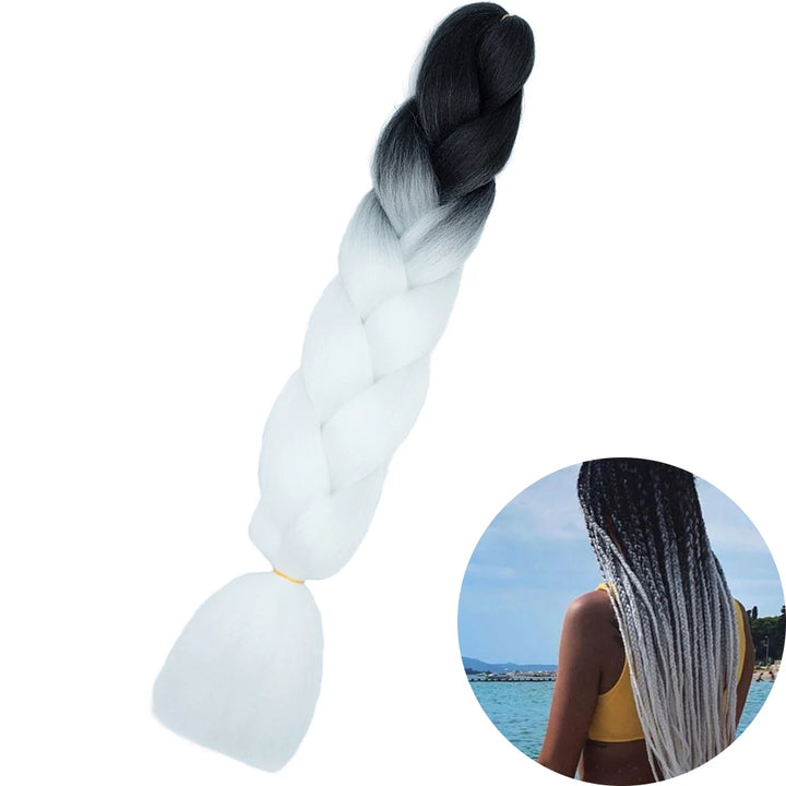 24” Synthetic Yaki Braids – Kanekalon Ombre Jumbo Braiding Hair Extensions 22