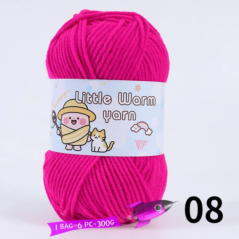 300g Medium-Thick Soft Yarn – DIY Hand-Knitting Yarn Balls for Sweaters, Hats & Crafts (6 Pieces / Pack)
