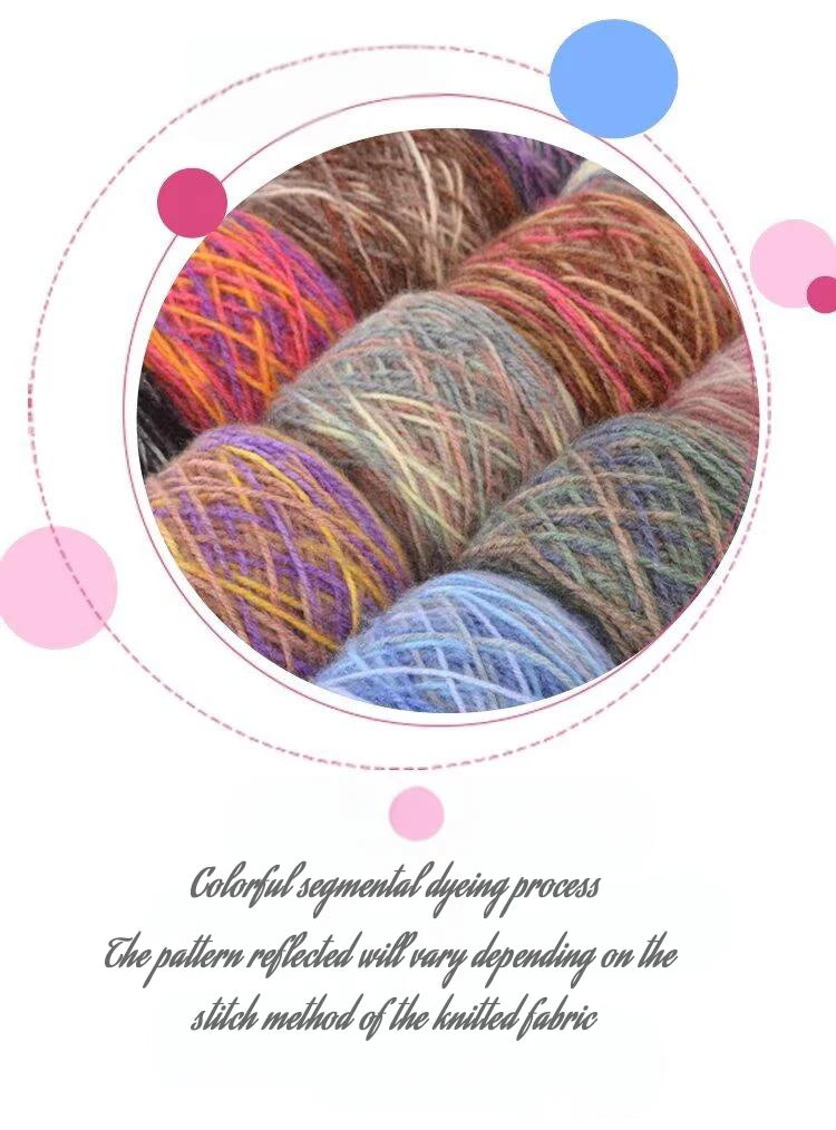 290g Colorful Gradient Imitation Squirrel Yarn – Thick Section-Dyed Yarn for Knitting & Crochet (2 Pcs/Pack)