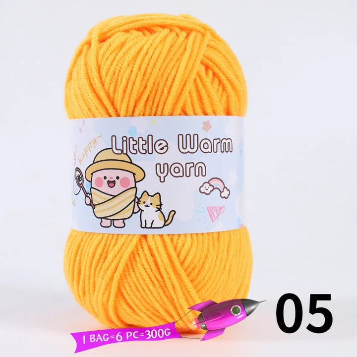 300g Medium-Thick Soft Yarn – DIY Hand-Knitting Yarn Balls for Sweaters, Hats & Crafts (6 Pieces / Pack)